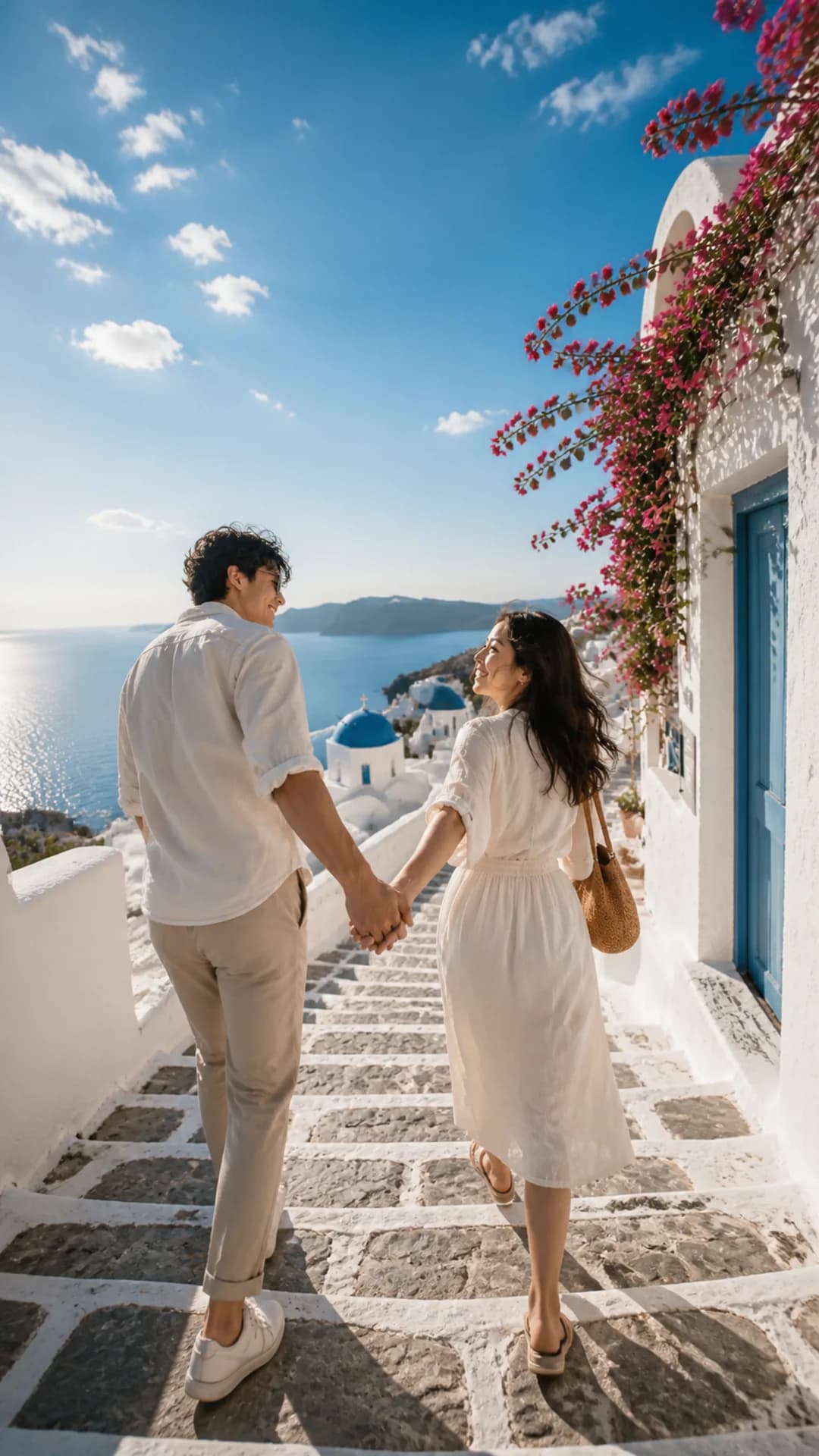 Sunset atmosphere in Santorini, Yunani